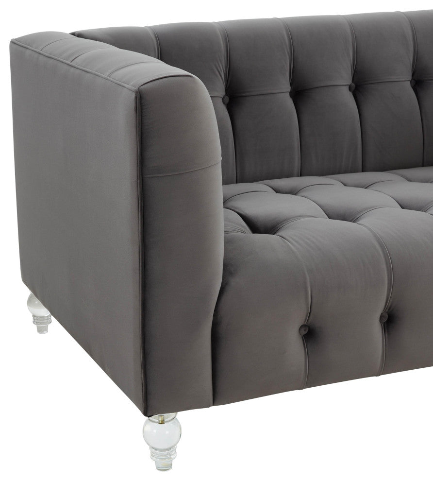Bea Gray Velvet Loveseat
