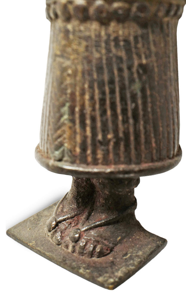 Consigned Antique Bronze Masked Knife Figure