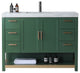 WINCHESTER Freestanding Modern Bathroom Vanity, Forest Green, 48", White Countertop