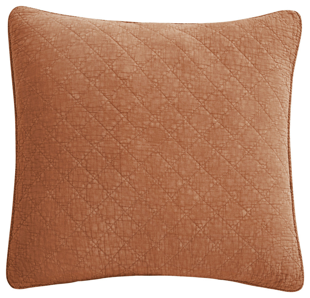 Stonewashed Cotton Gauze Euro Sham, 27"x27", Copper