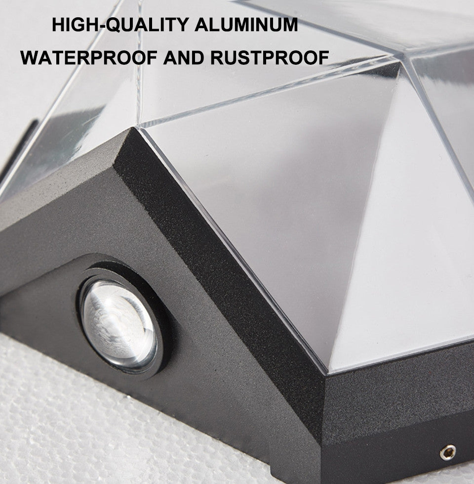 Outdoor Waterproof Diamond Shape Colorful Light LED Wall Lamp For Garden, Green