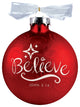 Christmas Ornament, Believe Swirl Red
