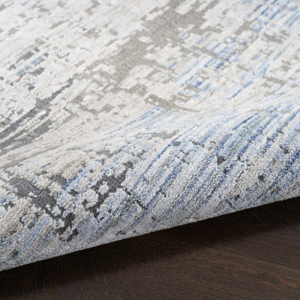 Nourison Abstract Hues 7'10" x 10' Blue Grey Modern Indoor Area Rug