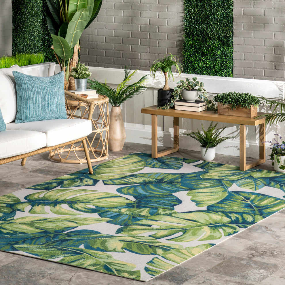 Nuloom Contemporary Country and Floral Area Rug, Green Multicolor 10'x14'