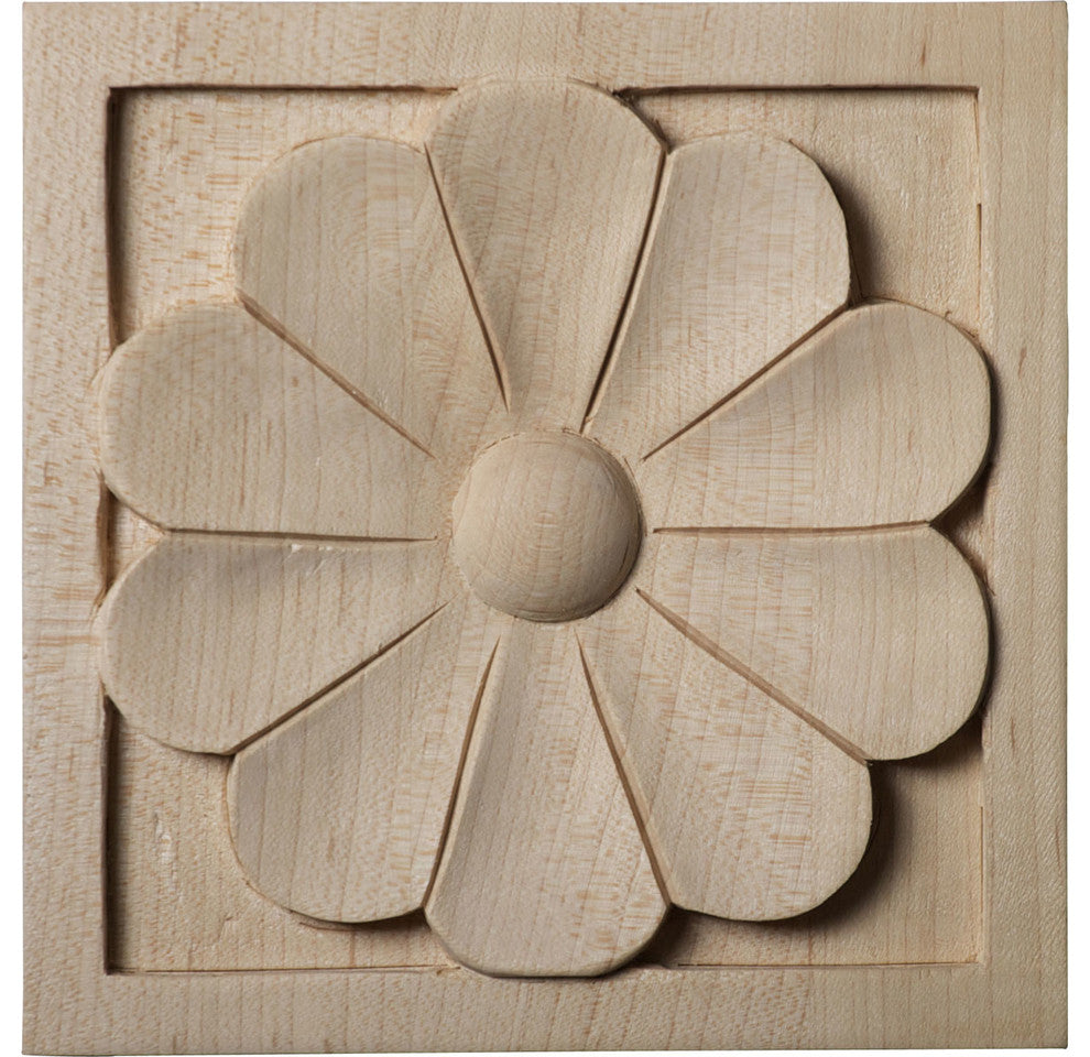 5 1/8"W x 5 1/8"H x 1"D Large Medway Rosette, Cherry