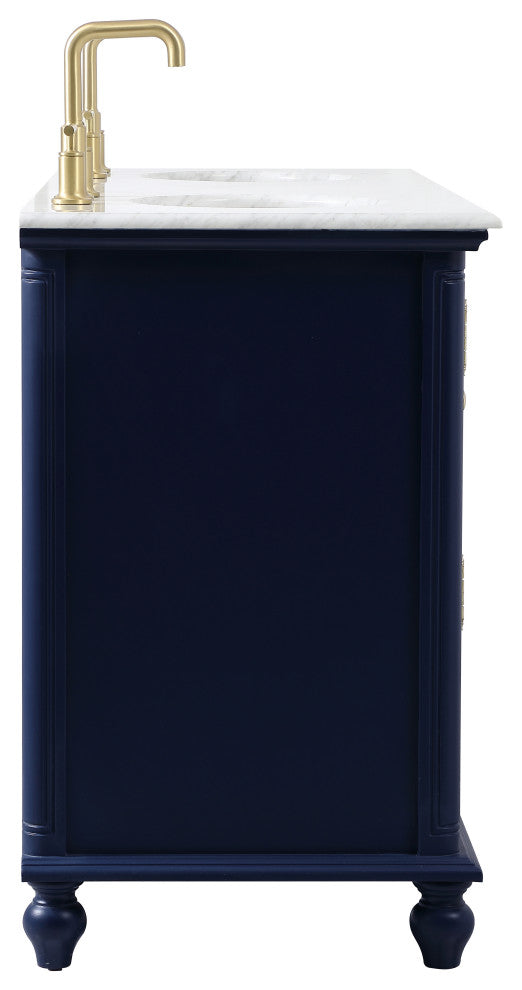 Rhett 60" Double Bathroom Vanity, Blue