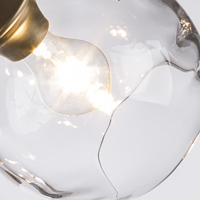 Griffin Pendant, Soft Gold Finish, Clear Glass