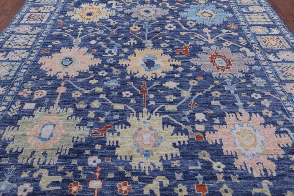 Handmade Turkish Oushak Wool Rug 9' 1" X 12' 3" - Q13307