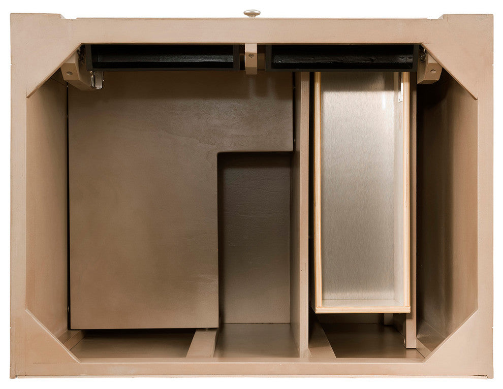 Bristol 30" Single Vanity Whitewashed Walnut, Ethereal Noctis Quartz