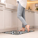Carmen Printed Kitchen Mat White and Beige Tile Design 32" x 20"