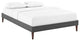 Gray Tessie King Fabric Bed Frame with Squared Tapered Legs