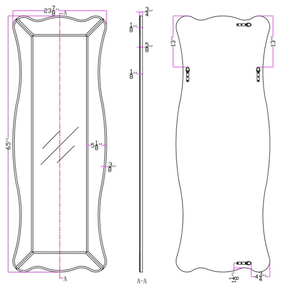 Clear Novelty Full Length Hanging Glass Mirror