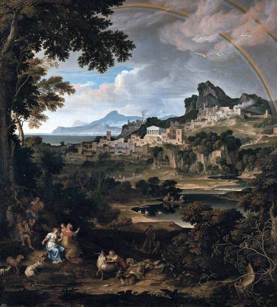 Joseph Anton Koch Heroic Landscape With Rainbow Wall Decal