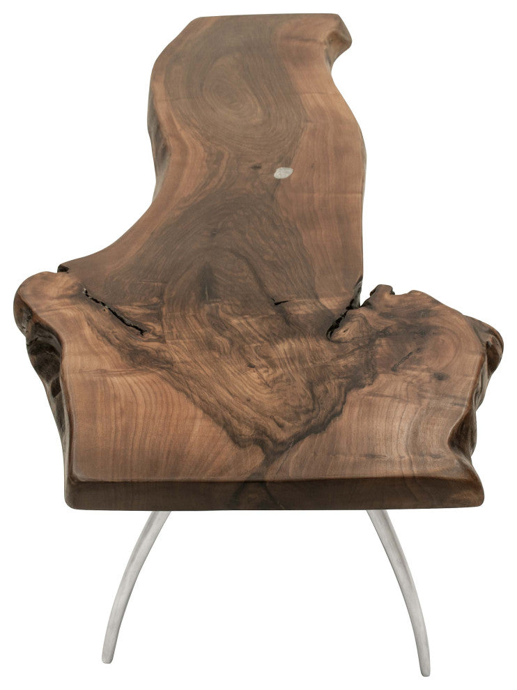 Walnut Slab Coffee Table with Cast Aluminium Legs 89"x30"x19"
