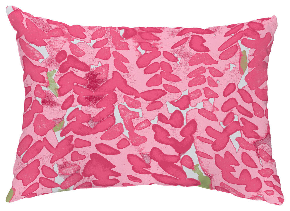 Flower Bell 14"x20" Decorative Floral Outdoor Throw Pillow , Pink