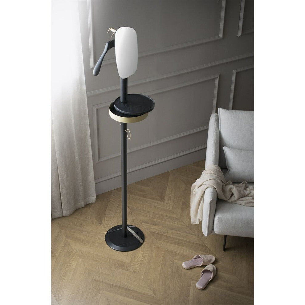 Nomon Galan Women Valet Stand, Walnut Hanger, Black Stained Ash, Graphite Finish