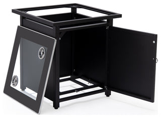 LeisureMod Walbrooke Patio Square Tank Holder, Black