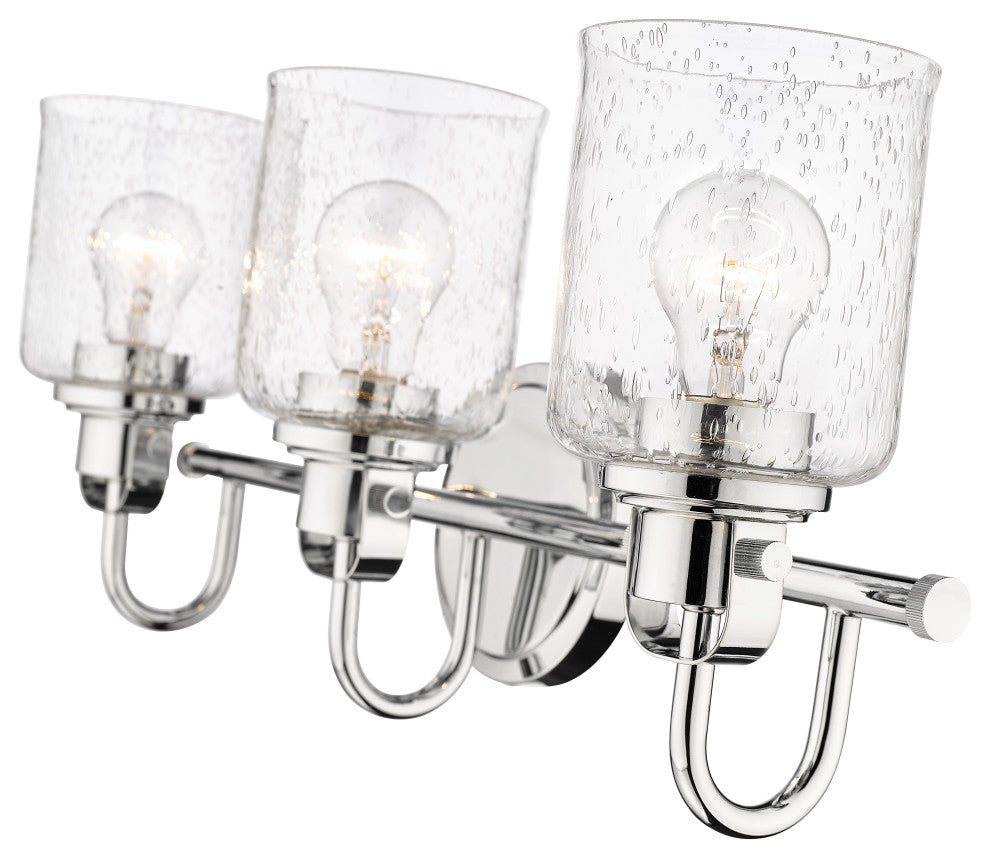 Zlite 340-3V-CH 3-Light Vanity, Clear Seeded