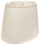 14" White Slanted Oval Paperback Linen Lampshade