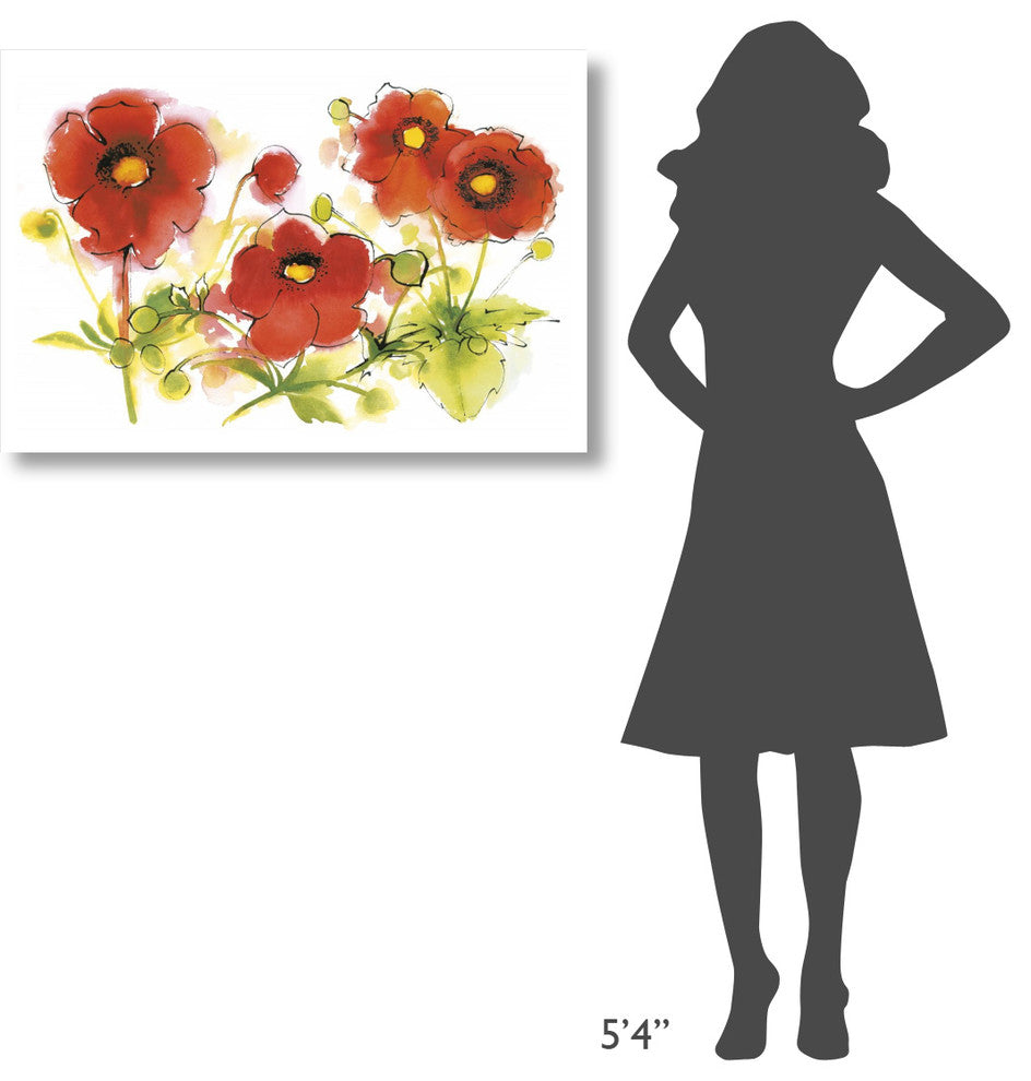 "Flores Rojas VI" Digital Paper Print by Shirley Novak, 38"x26"