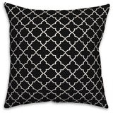 Black and White Quatrefoil 20x20 Throw Pillow