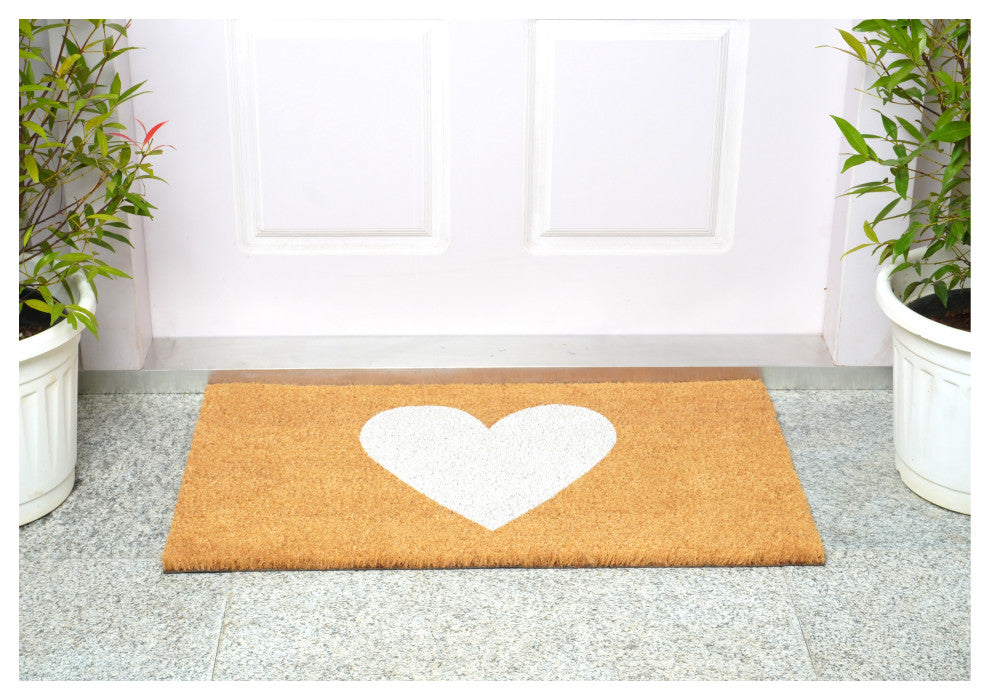 Calloway Mills White Heart Doormat, 24x48