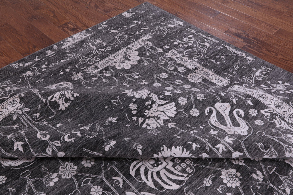 9' 9" X 14' 3" Persian Hand-Knotted Wool and Silk Rug Q9114