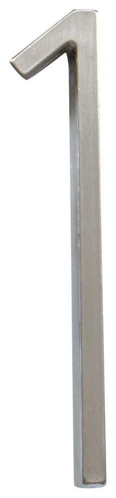 Floating House Number, Brushed Nickel, Number 1