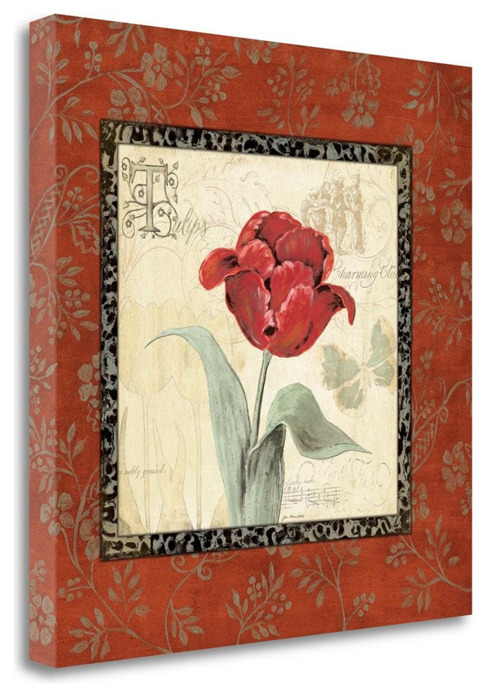 "Royal Reds I" By Jo Moulton, Giclee Print on Gallery Wrap Canvas, Ready to Hang