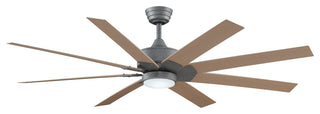 Levon 64" Ceiling Fan Galvanized With Natural Blades and LED Light