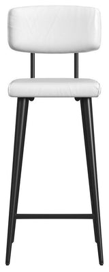 Saddle Leather Rectangular 26 Counter Stool, White