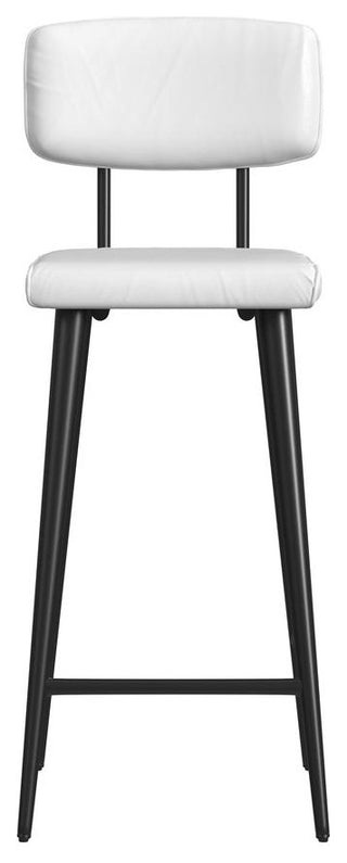 Saddle Leather Rectangular 26 Counter Stool, White