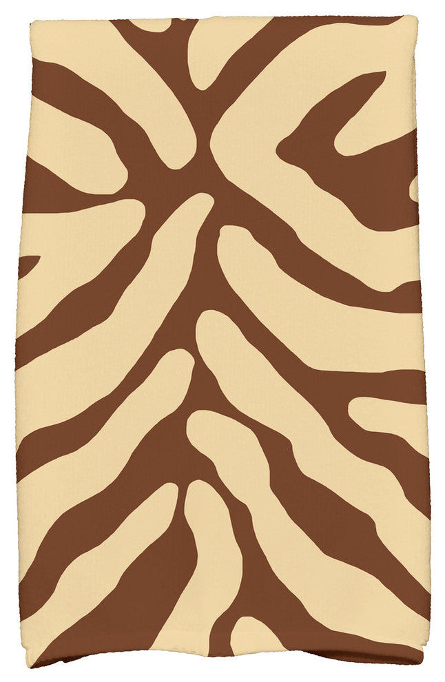 Animal Stripe Geometric Print Kitchen Towel, Brown