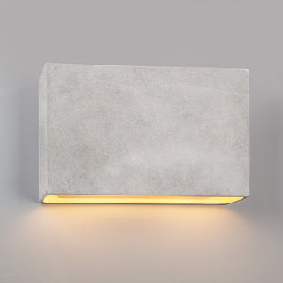 Rectangle Wall Sconce, Closed Top, 16", Dedicated LED, Concrete