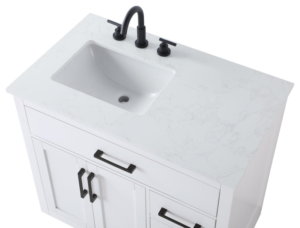 Home Living 36" Single Bathroom Vanity, White