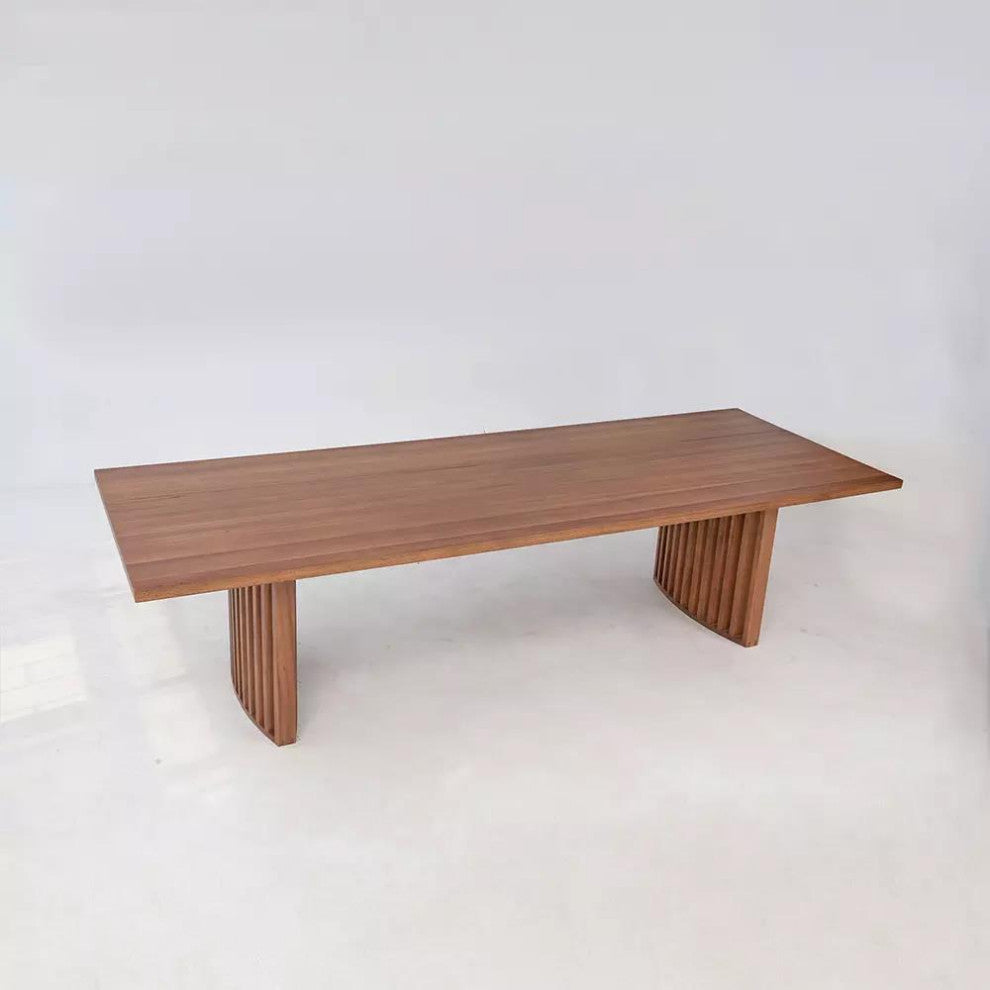 Zither 118" Dining Table, Pumpernickel