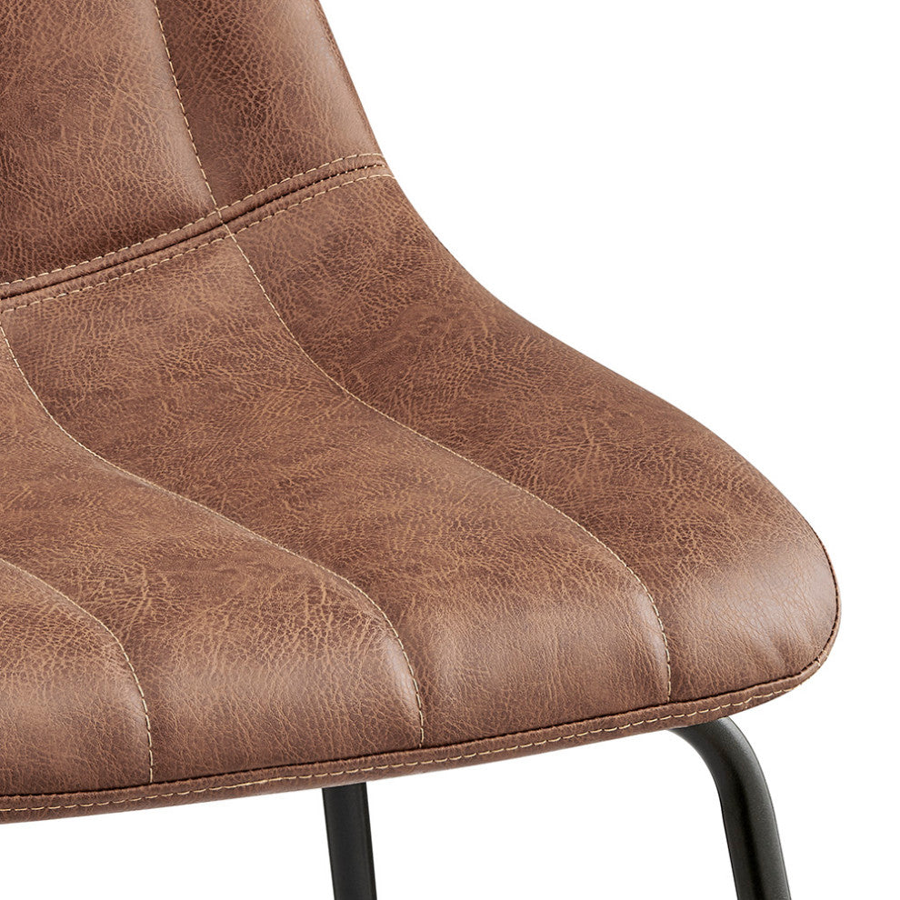 Robert PU Counter Stool,, Set of 4, Umber Brown, Counter Stool, Faux Leather