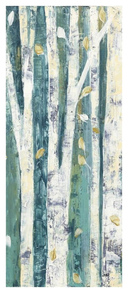 "Birches in Spring Panel III" Digital Paper Print by Julia Purinton, 32"x77"