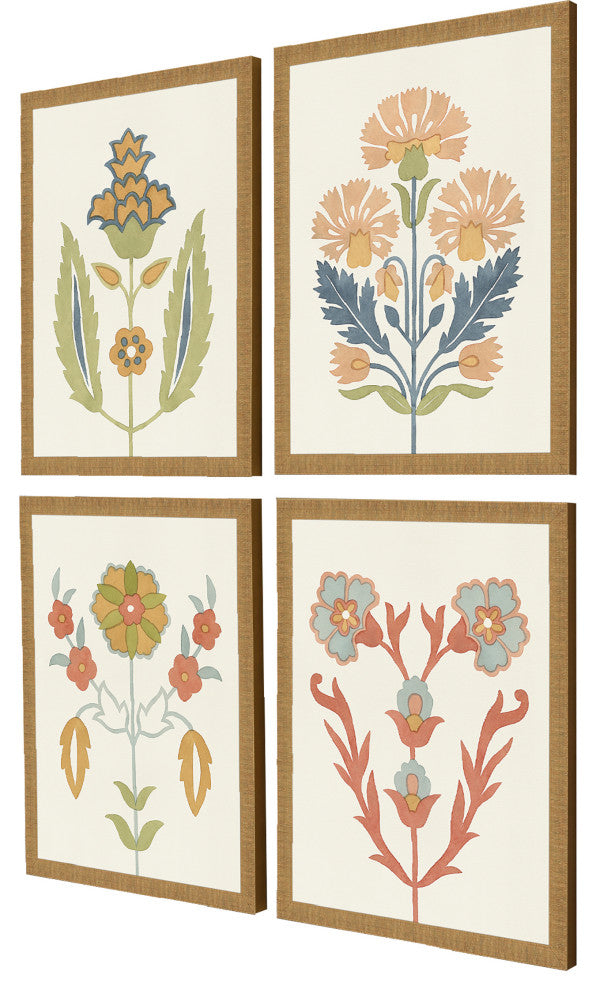Folk Flourish Artwork, 4-Piece Set