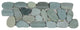 Sliced Sea Green Pebble Tile Border - Natural Stone Mosaic for Walls