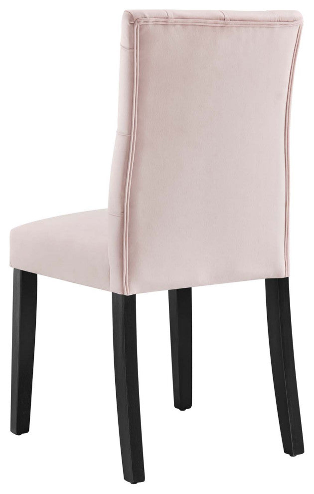 Side Dining Chair, Set of 2, Pink, Velvet, Modern, Cafe Bistro Hospitality