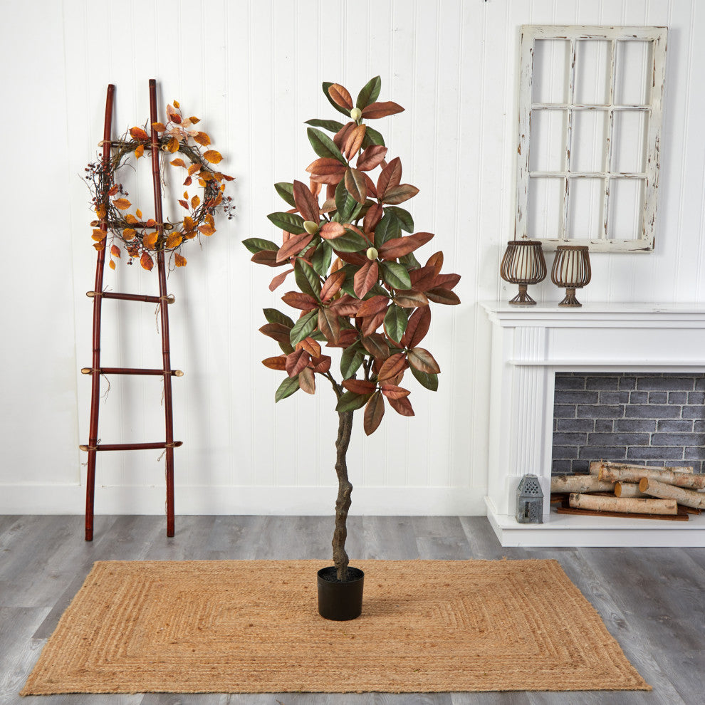 6' Fall Magnolia Artificial Tree