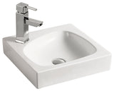 ELANTI EC1604 Porcelain Pebble Shaped Basin Square Frame Sink