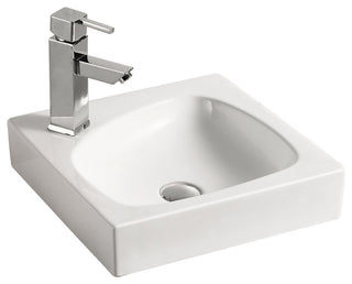 ELANTI EC1604 Porcelain Pebble Shaped Basin Square Frame Sink