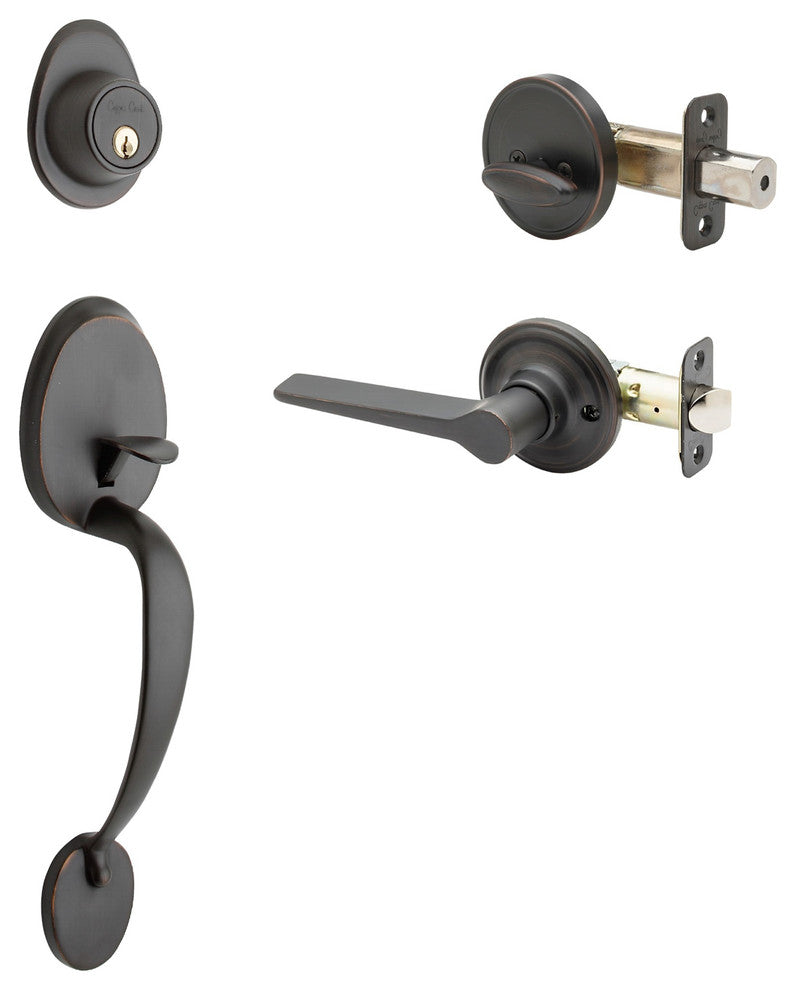 Active Handle Set, Zane Lever Interior Trim, Tuscan Bronze