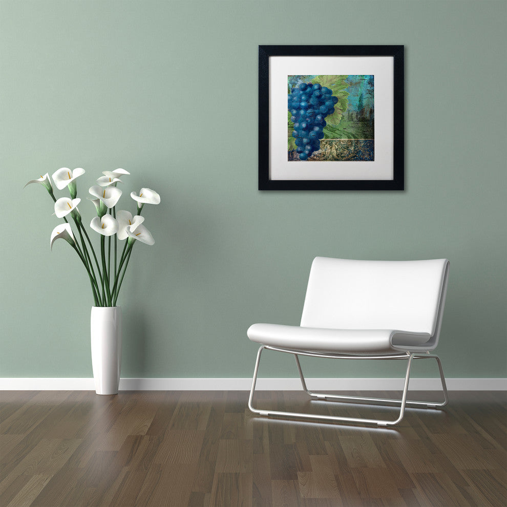 Color Bakery 'Vino Blu Two' Art, Black Frame, White Matte, 16"x16"