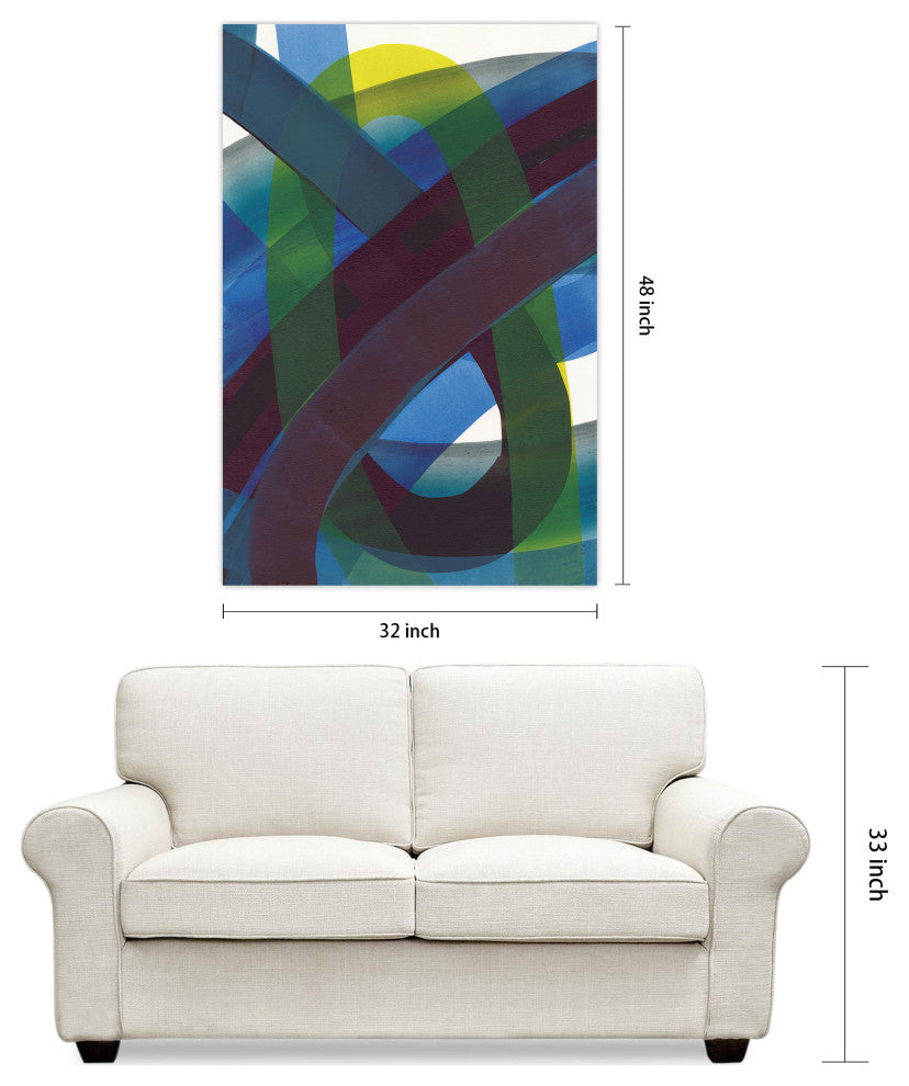 "Pigment Play" Frameless Floating Tempered Glass Panel Graphic Wall Art Set of 2