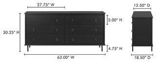 Reagan 6 Drawer Dresser Black