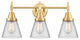 Innovations 447-3W-SG-G62-LED 3-Light Bath Vanity Light, Satin Gold