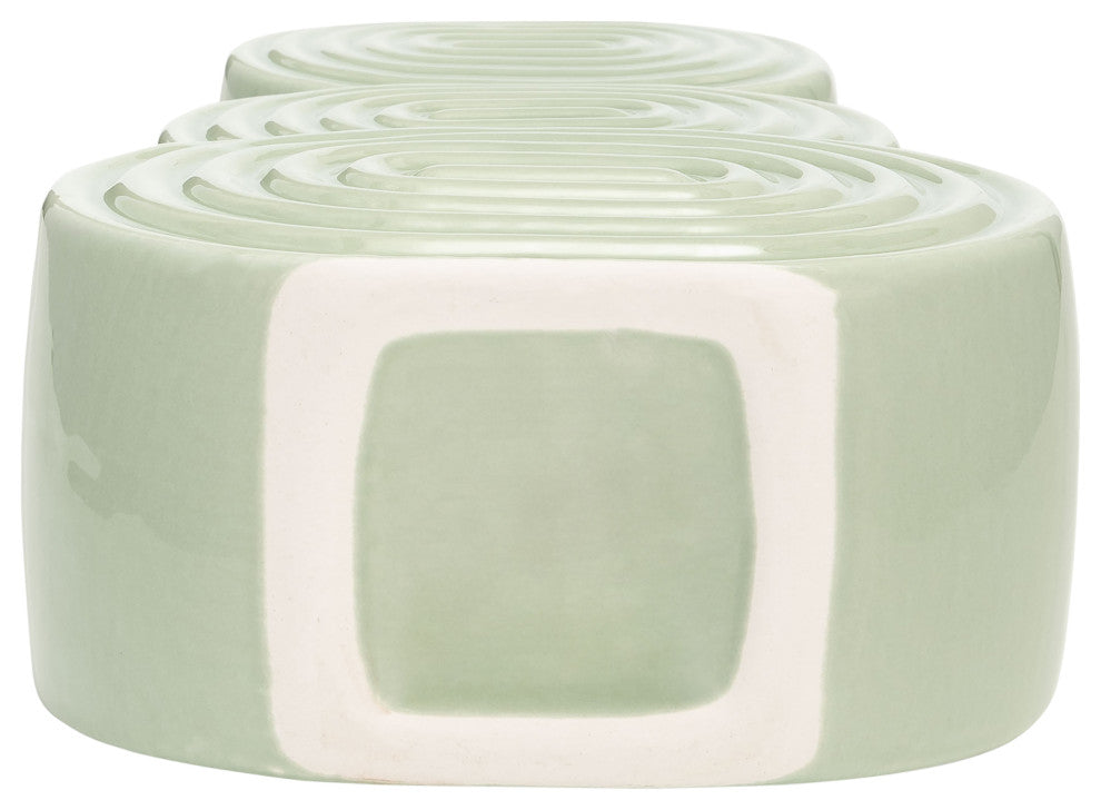 Ceramic 12" Stacked Circles Vase, Cucumber